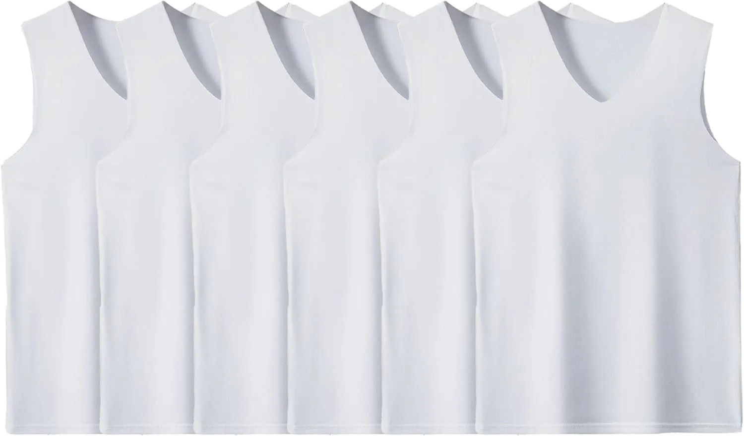 6 Pack Men's Workout Tank Tops V-Neck Sleeveless Athletic T-Shirts Lightweight Breathable Running Tops Undershirts