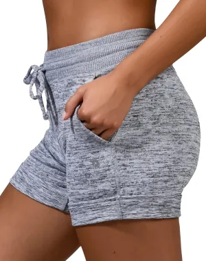 90 Degree By Reflex Womens Soft Sweat Shorts High Waisted Drawstring Lounge Shorts with Pockets