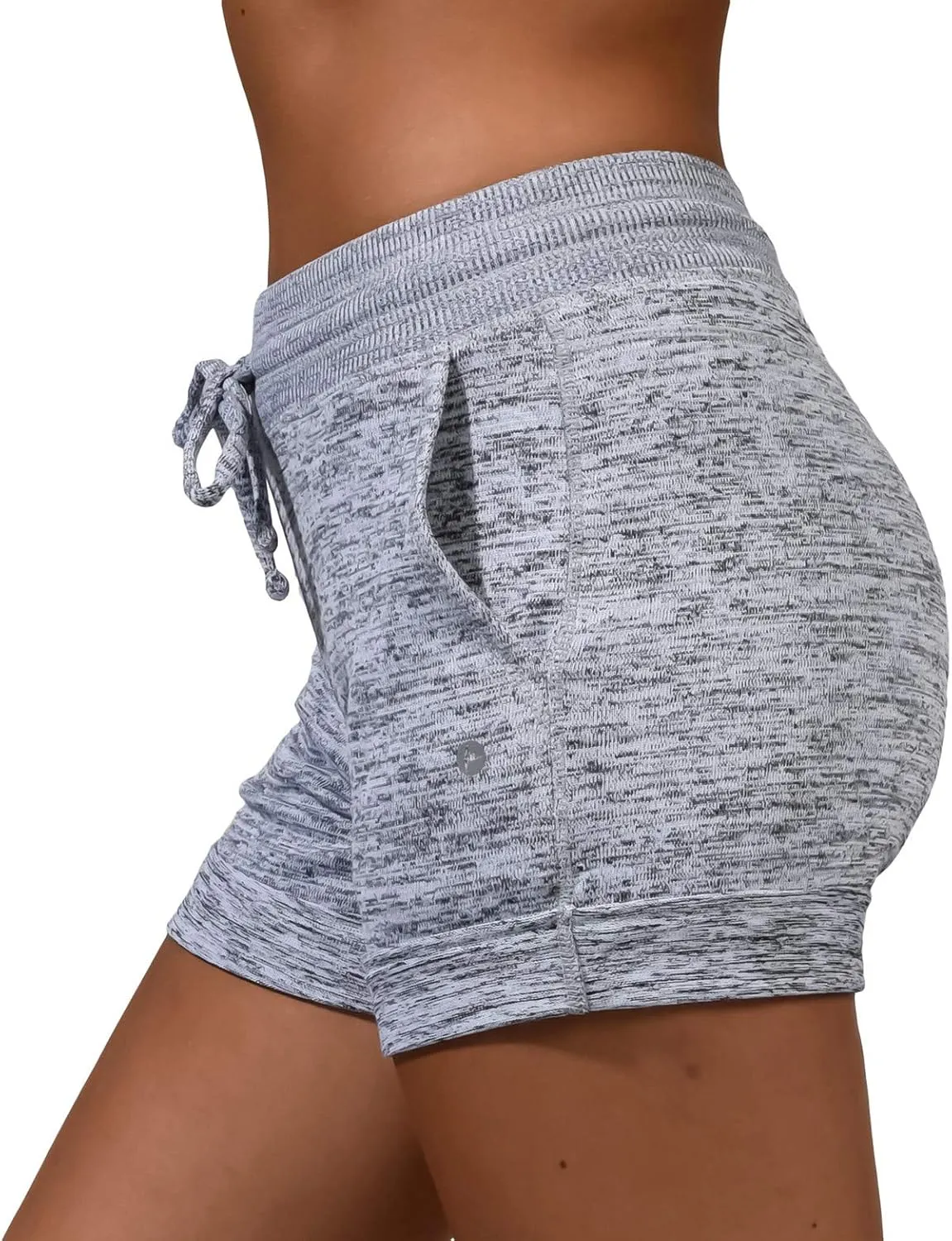 90 Degree By Reflex Womens Soft Sweat Shorts High Waisted Drawstring Lounge Shorts with Pockets