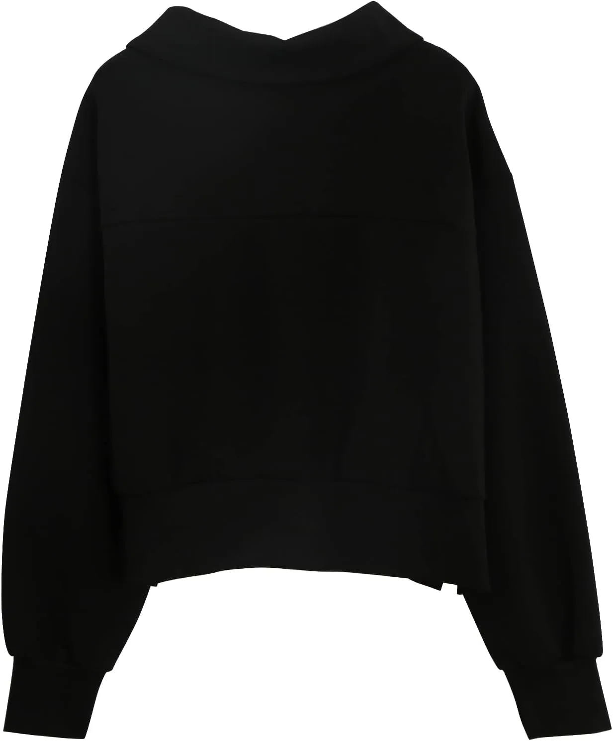 Amazhiyu Womens Cropped Quarter Zip Sweatshirts Long Sleeve Pullover Slightly Crop Tops
