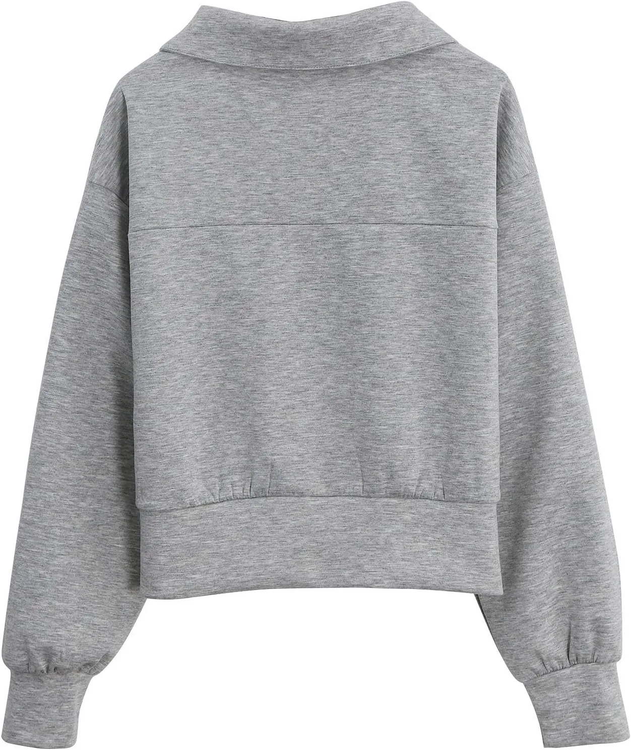 Amazhiyu Womens Cropped Quarter Zip Sweatshirts Long Sleeve Pullover Slightly Crop Tops