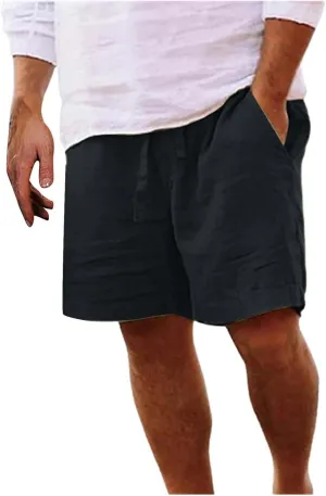 Athletic Shorts for Men Loose 3/4 Shorts Drawstring Elastic Waist Baggy Wide Leg Casual Beach Yoga Trousers Mens