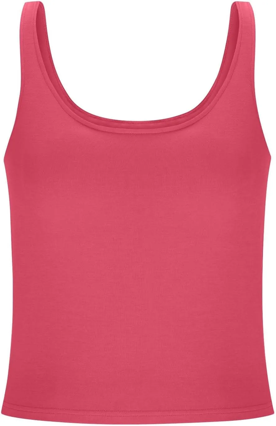 Athletic Tank Tops with Built-in-Bra Women Sleeveless Basic Shirts Summer Solid Casual Tees Soft Stretch Undershirt