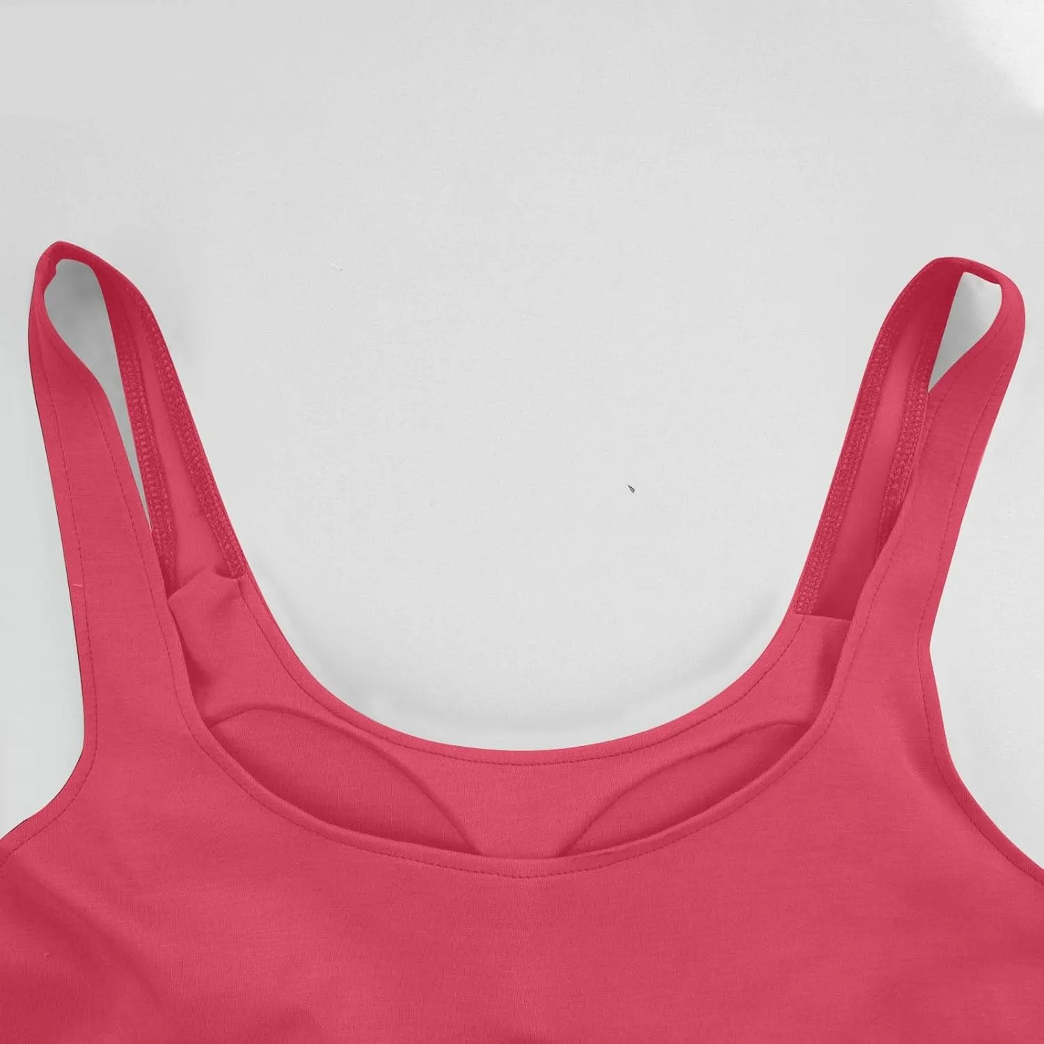 Athletic Tank Tops with Built-in-Bra Women Sleeveless Basic Shirts Summer Solid Casual Tees Soft Stretch Undershirt
