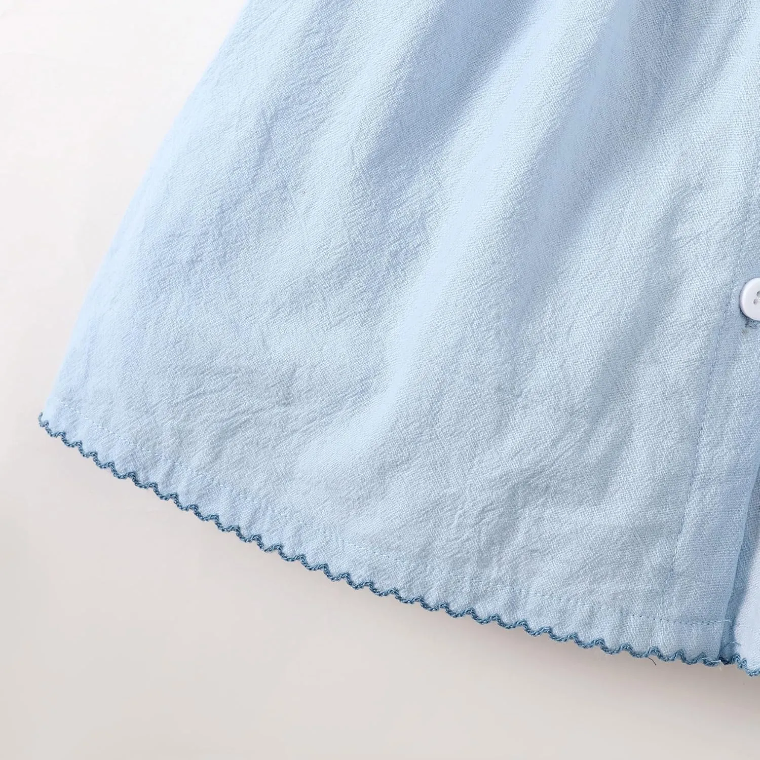 Baby Toddler Girls Dress Short Sleeve Vintage Peter Pan Collar Summer Casual Mini Cotton Linen Dresses