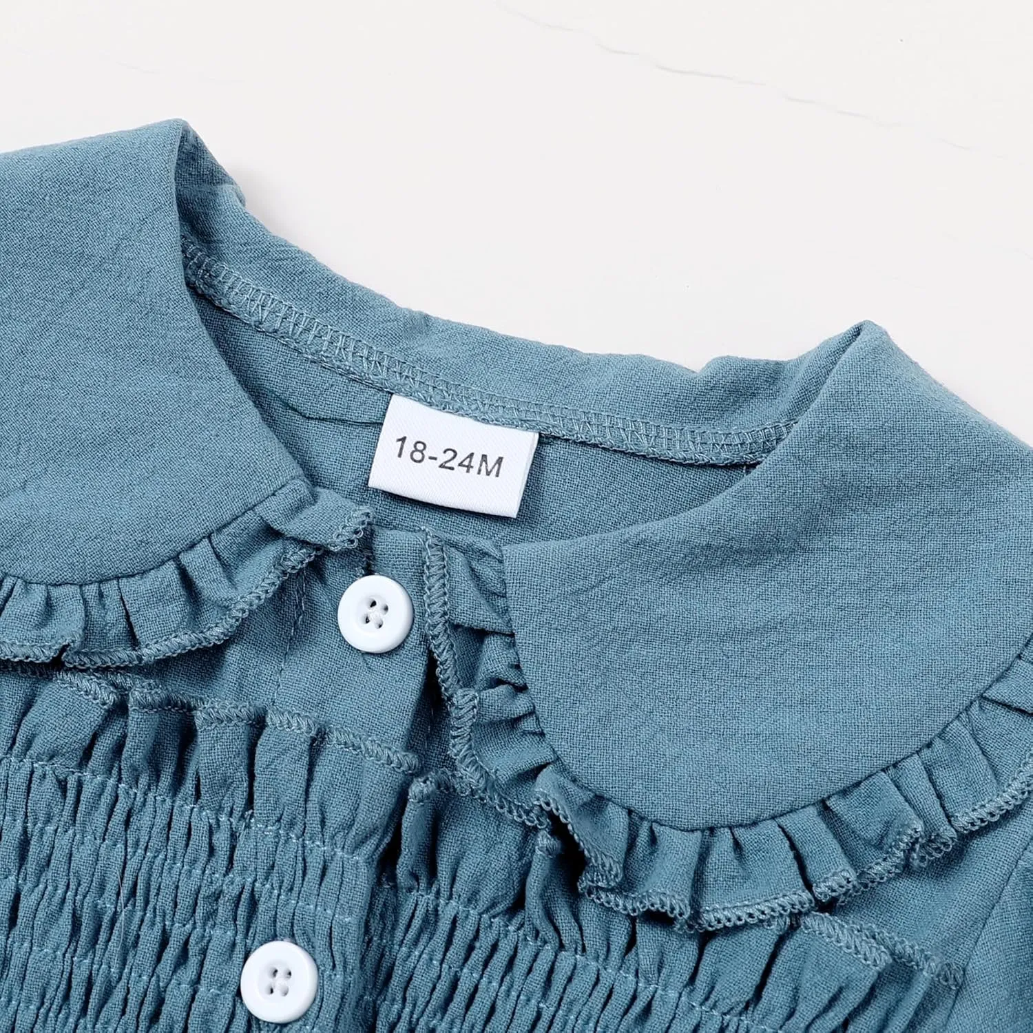 Baby Toddler Girls Dress Short Sleeve Vintage Peter Pan Collar Summer Casual Mini Cotton Linen Dresses
