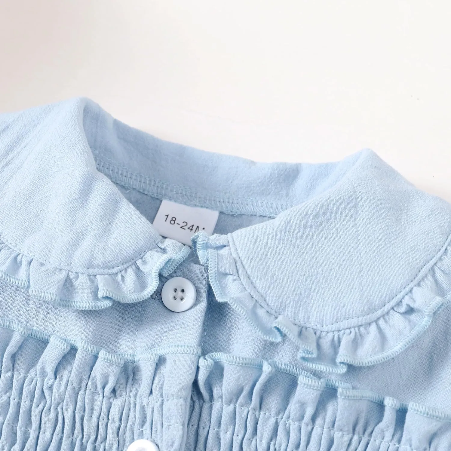 Baby Toddler Girls Dress Short Sleeve Vintage Peter Pan Collar Summer Casual Mini Cotton Linen Dresses