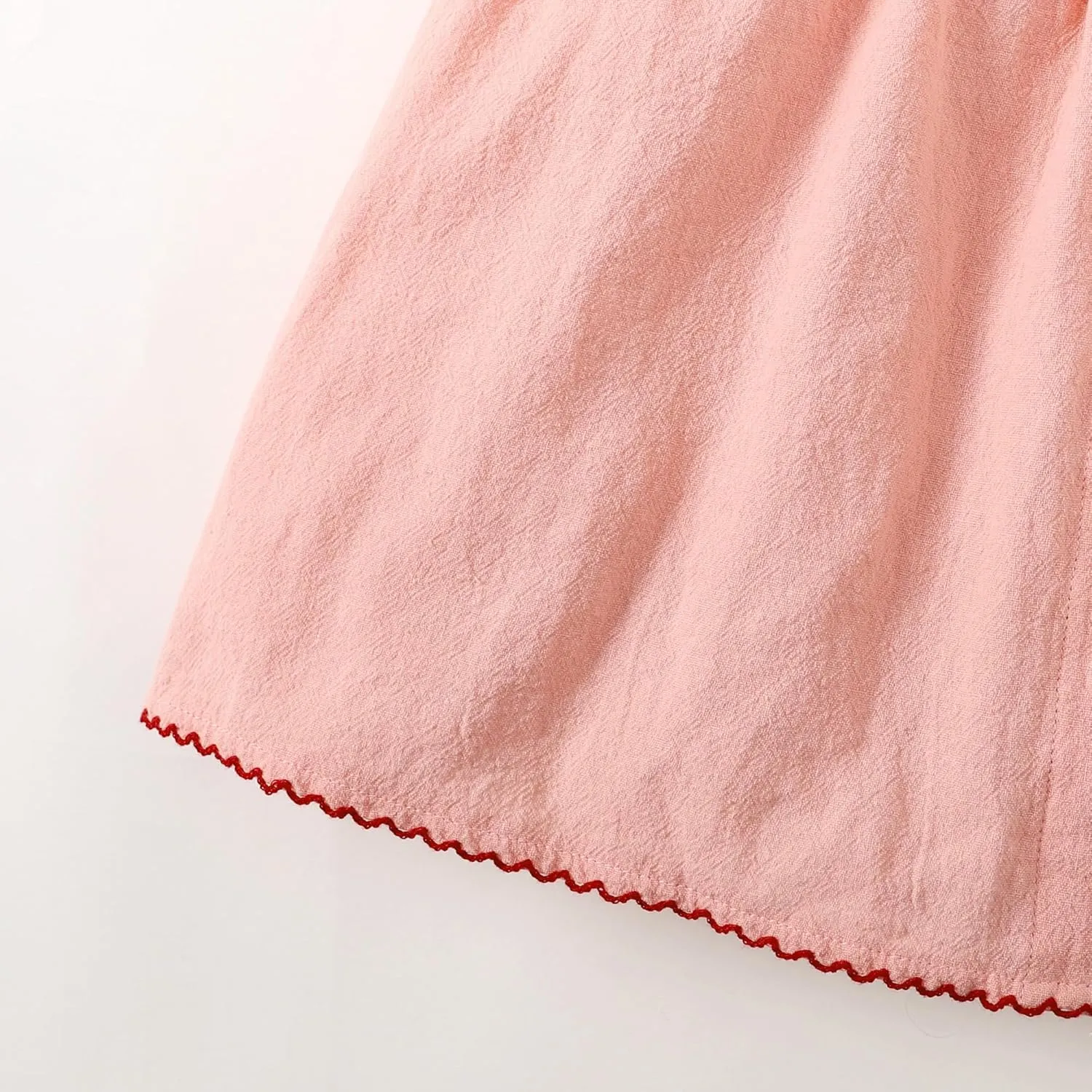 Baby Toddler Girls Dress Short Sleeve Vintage Peter Pan Collar Summer Casual Mini Cotton Linen Dresses