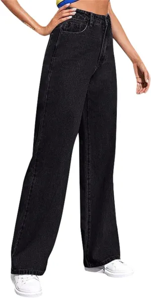 Baggy Womens Jeans Jeans for Women Plus Size Wide Leg Microelastic Dressy Casual Summer Trendy Pant with Pocket