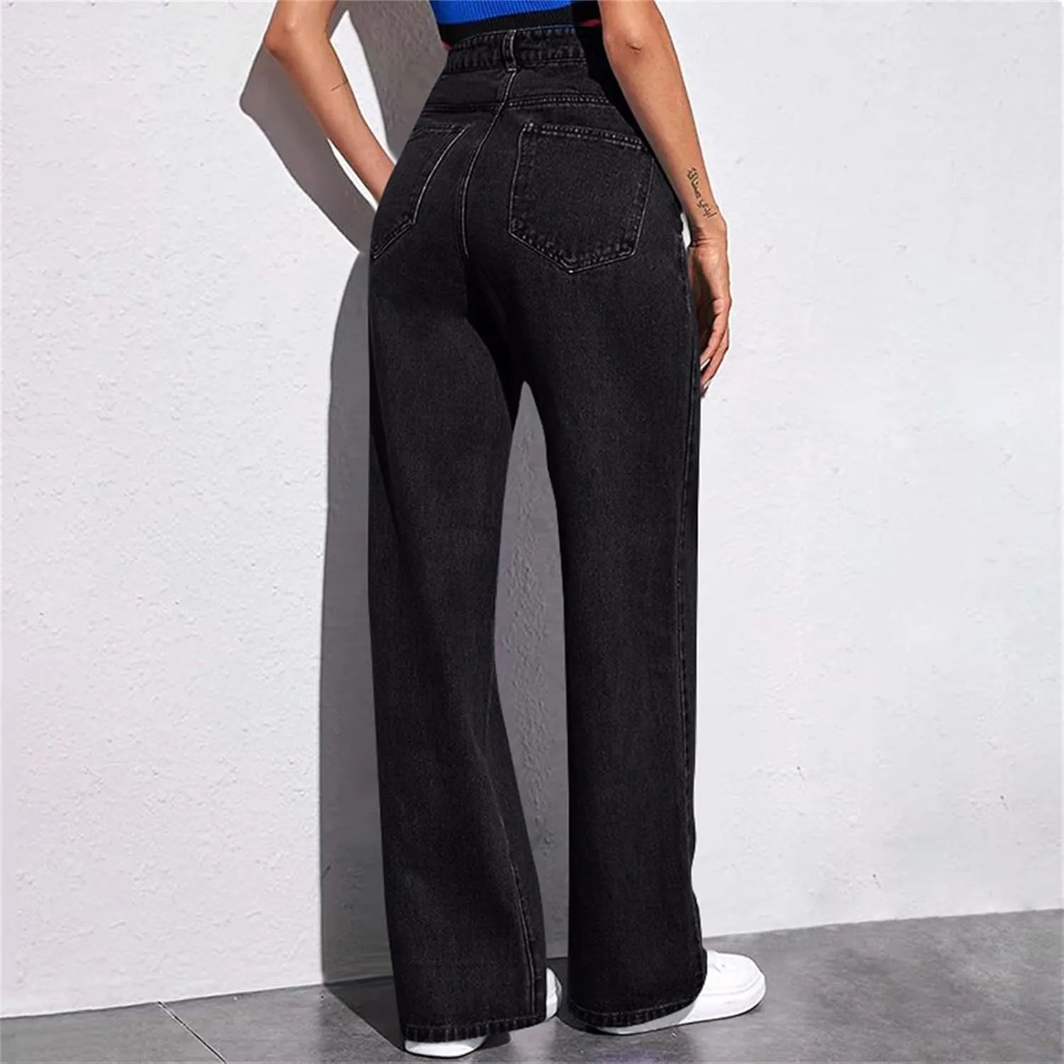 Baggy Womens Jeans Jeans for Women Plus Size Wide Leg Microelastic Dressy Casual Summer Trendy Pant with Pocket