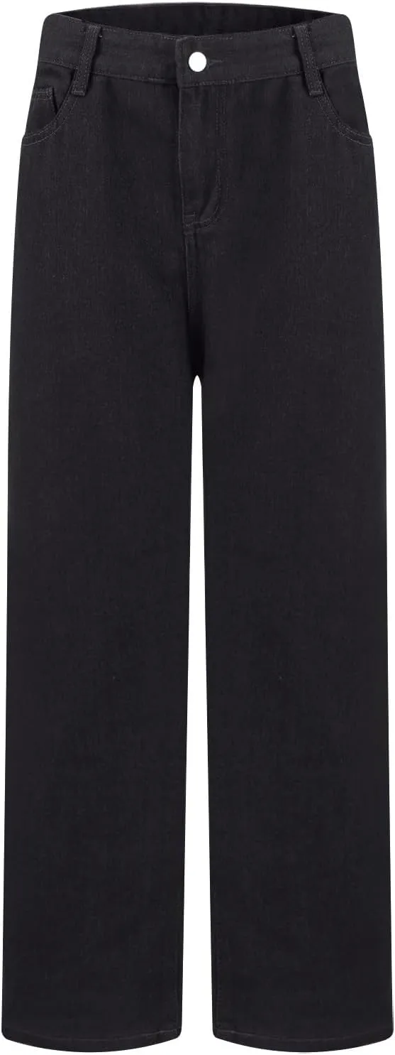Baggy Womens Jeans Jeans for Women Plus Size Wide Leg Microelastic Dressy Casual Summer Trendy Pant with Pocket