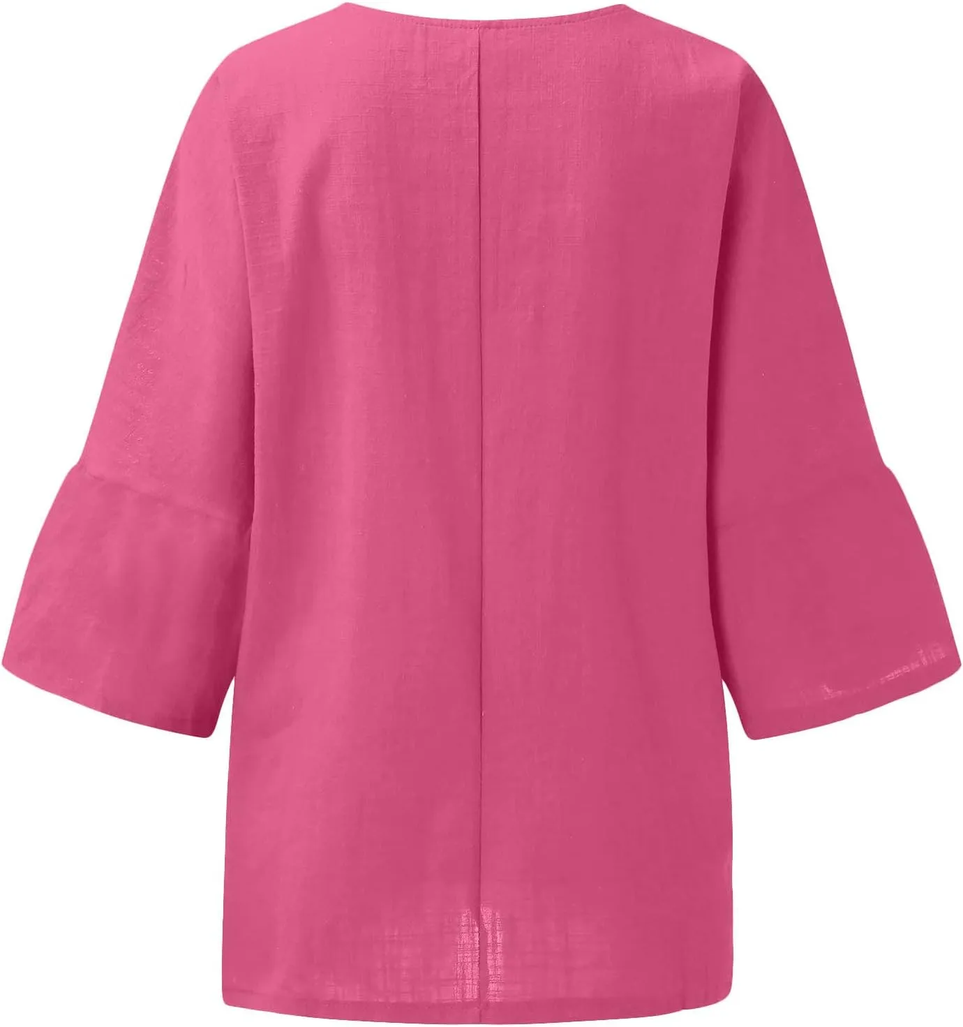 Binmer Plus Size Summer Linen Tops for Women 2024 Trendy Short Sleeve T-Shirts Loose Solid V Neck Tee Side Split Blouse S-5XL
