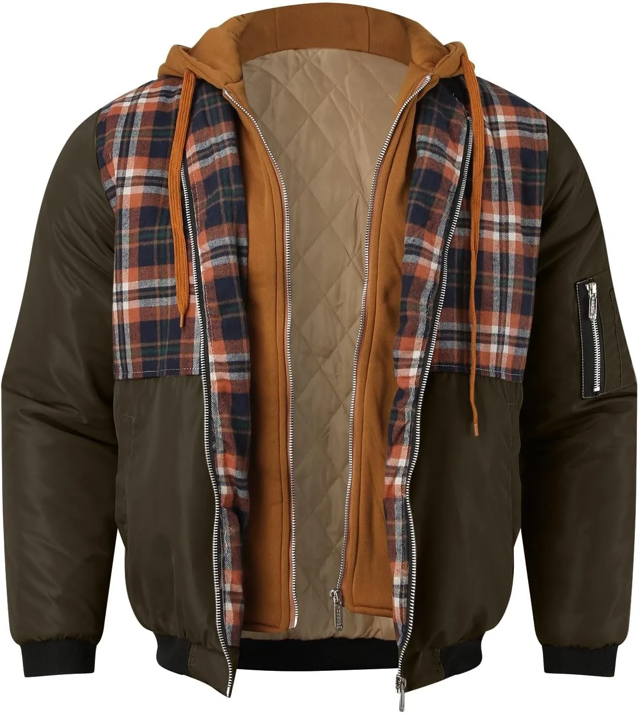 Black Sweatshirt Short Thick Hooded Leather Jacket Zipper Lapel Vintage Autobike Coat Warm Daily Top Mens Flannel