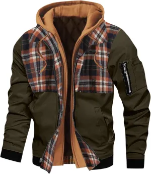 Black Sweatshirt Short Thick Hooded Leather Jacket Zipper Lapel Vintage Autobike Coat Warm Daily Top Mens Flannel