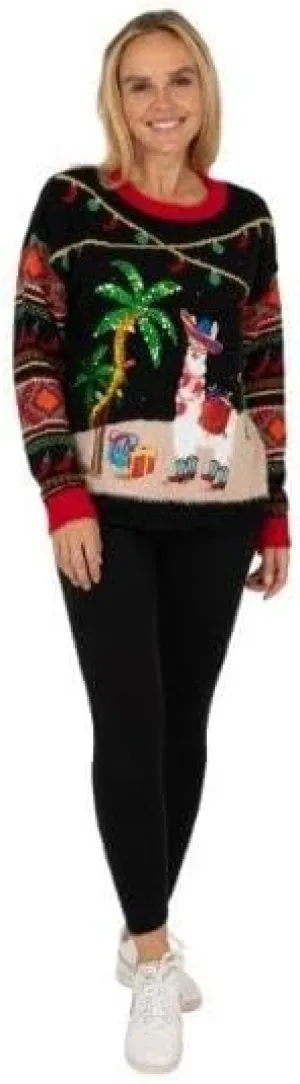 Blizzard Bay Women's Crew Neck, Long Sleeve, Ugly Christmas Light Up Sweater