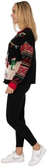 Blizzard Bay Women's Crew Neck, Long Sleeve, Ugly Christmas Light Up Sweater