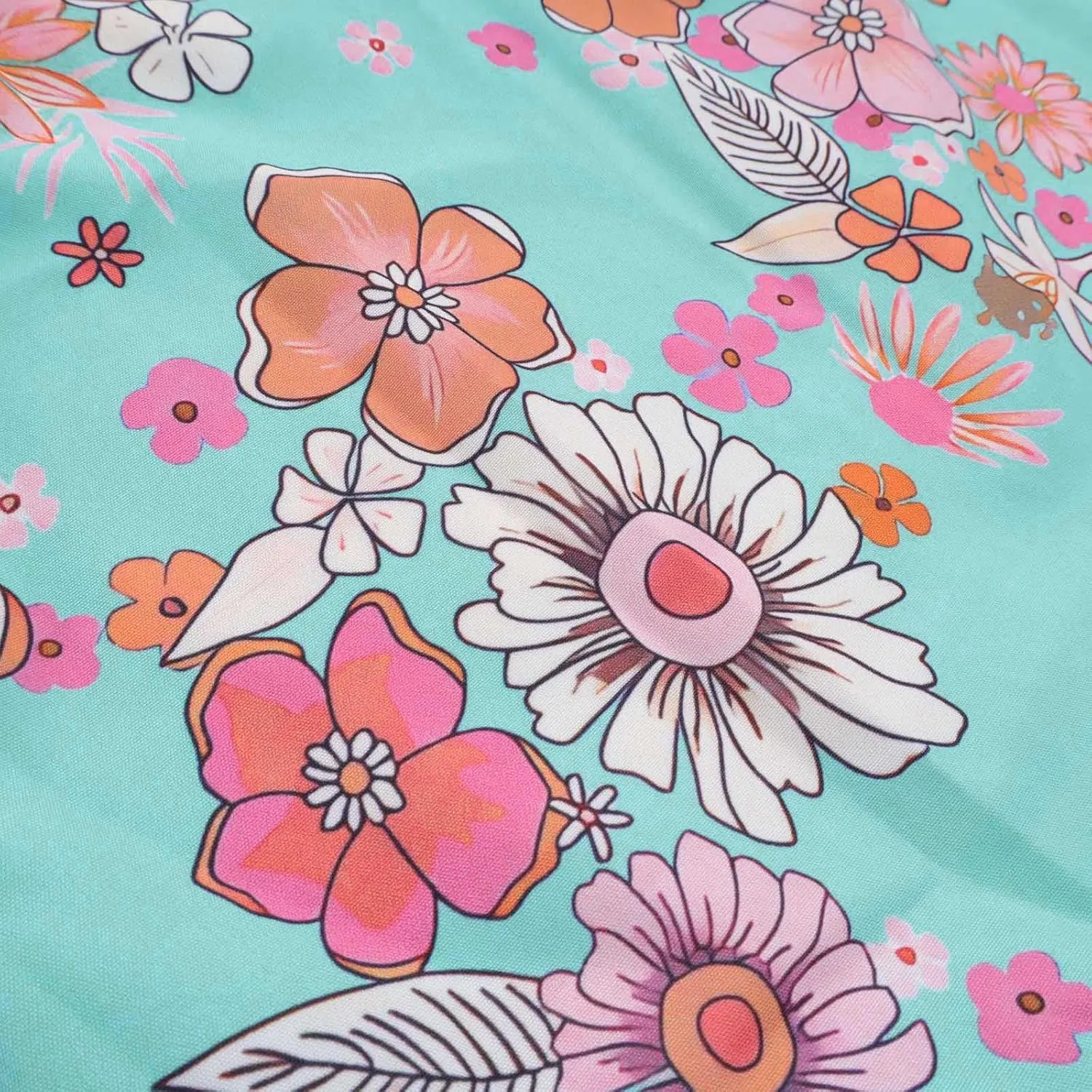 Boho Floral Print Swing Maxi Skirt for Women Summer Elastic High Waist Pleated Ruffle Flowy Long Beach Vacation Skirts