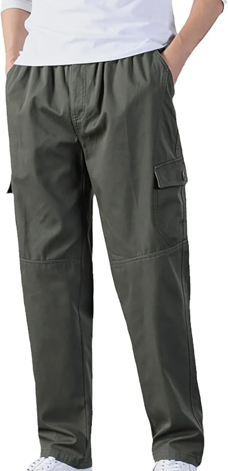 Cargo Pant Men's Casual Waisted Multi Pocket Solid Color Pants Street Bib Pants Men's Bib Pants Pantalones para Trabajo