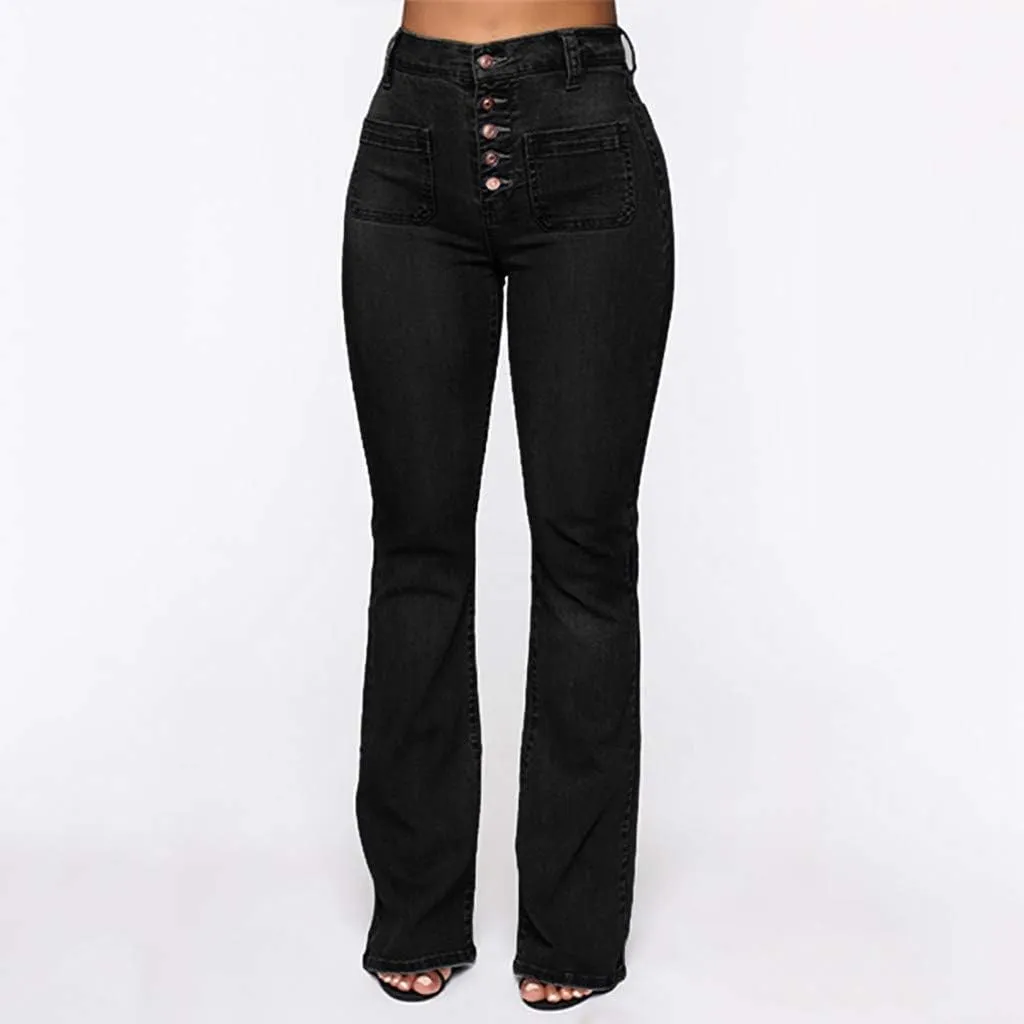 Casual Baggy Jean Trousers Size Slim Jeans Plus Pocket Women Fitness Length Leggings Denim Mid- Stretch Woman Jeans