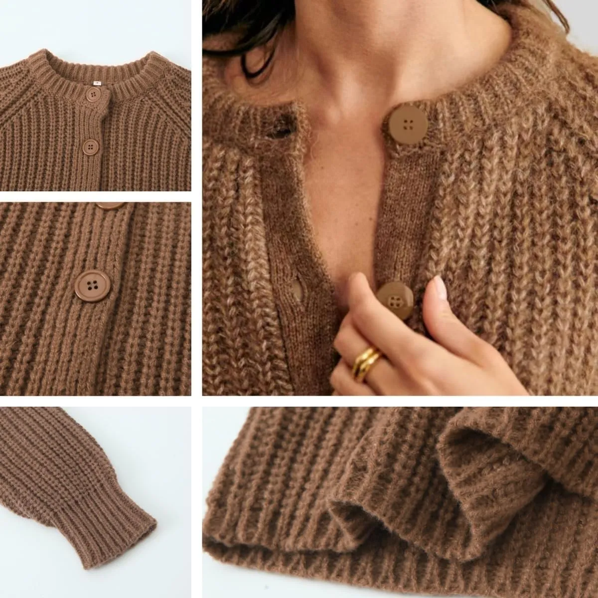 Chunky Cardigan Sweaters for Women Trendy Button Up Sweaters Casual Soft Cropped Knit Cardigans Loose