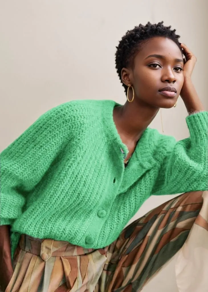 Chunky Cardigan Sweaters for Women Trendy Button Up Sweaters Casual Soft Cropped Knit Cardigans Loose