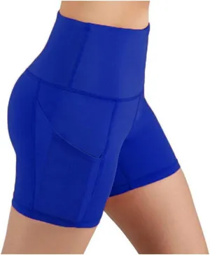 DASAYO Womens High Waist Stretch Skinny Yoga Shorts Professional Workout Shorts Side Pockets Soft Tummy Control Biker Shorts
