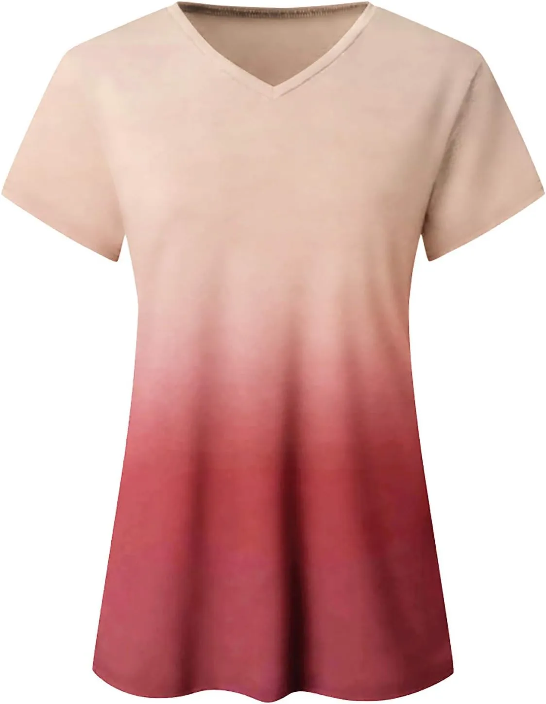DASAYO Womens Tops 2023 Summer Casual T-Shirt Plus Size Fashion Short Sleeve Shirts Blouse Going Out Tunic Ladies Outfits