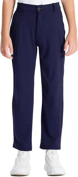 DEVOROPA Youth Boys Golf Pants Stretch Flat Front Dress Athletic Casual Pants School Uniform Chino Twill Pants Pockets