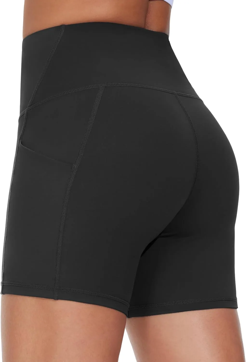 Dragon Fit Women's Athletic Biker Shorts High Waisted Stretch Workout Yoga Running Shorts with Pockets
