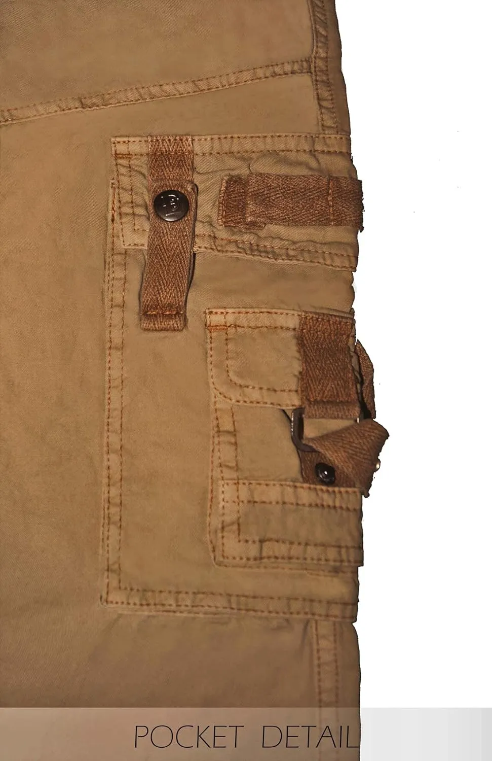 ETHANOL Men Relaxed Cargo Pants with 6 Big Pockets Casual Work Combat Trousers