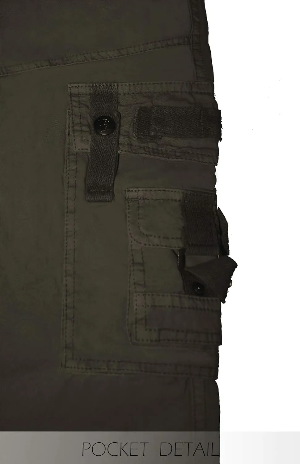 ETHANOL Men Relaxed Cargo Pants with 6 Big Pockets Casual Work Combat Trousers