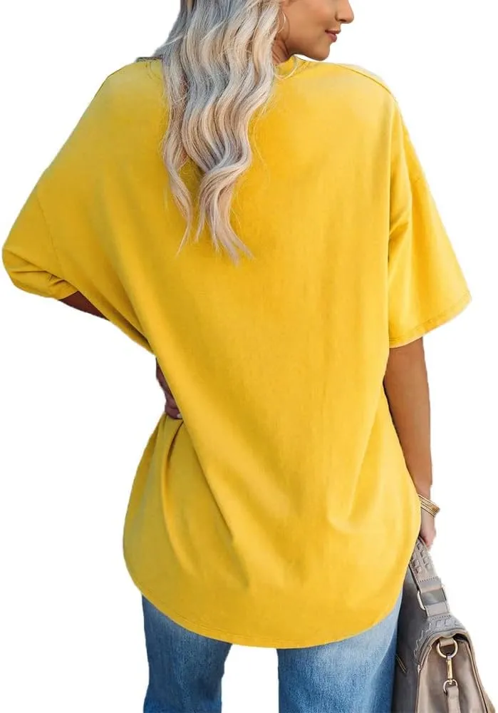 Fazortev Womens Oversized Los Angeles California Graphic T Shirts Half Sleeve Summer Loose Casual Tees Tunic Tops
