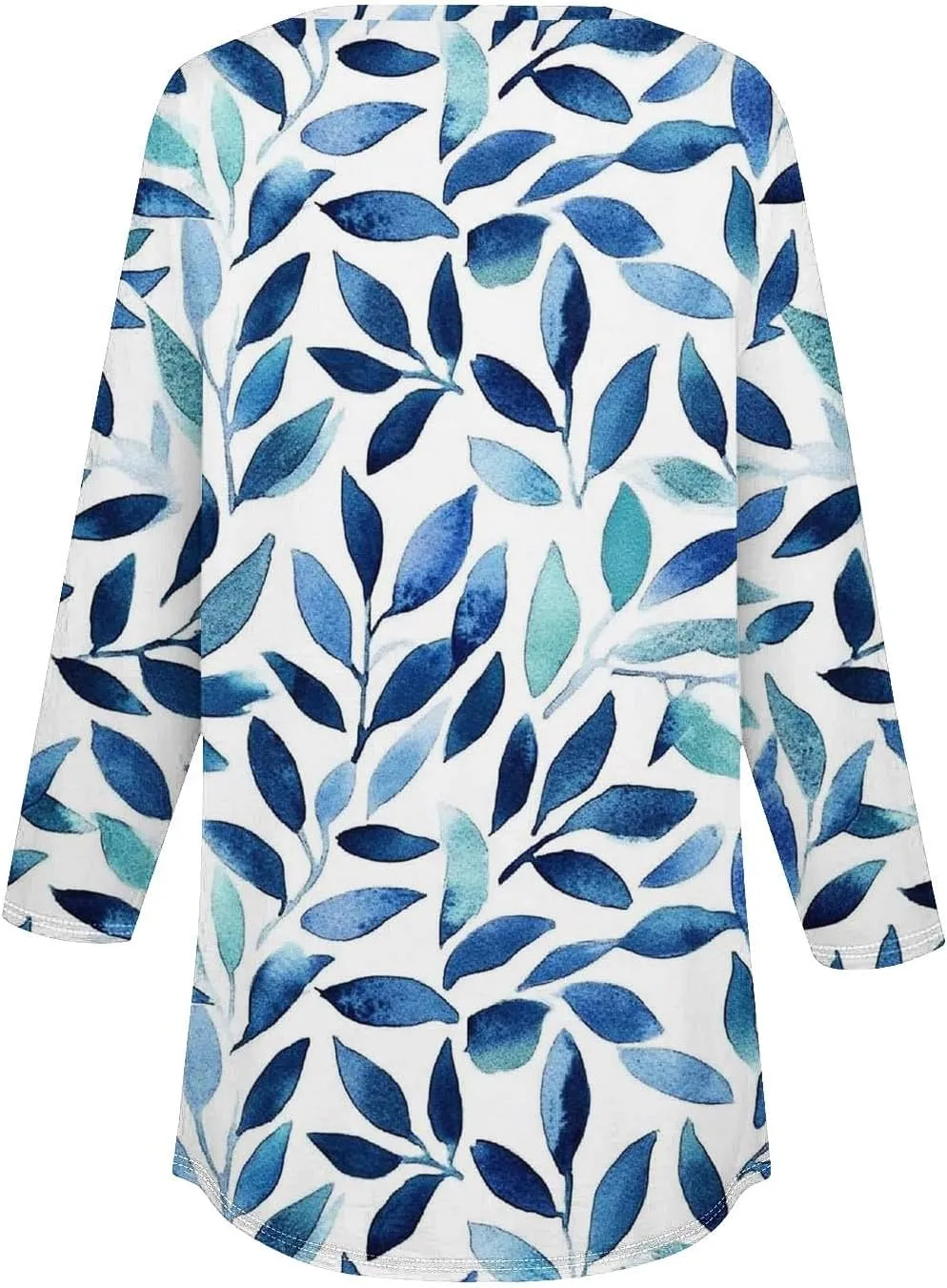 Floral Print 3/4 Length Sleeve Womens Tops 2025 Summer Henley Buttons V Neck Shirts Trendy Flowy Tunic Blouse Tees