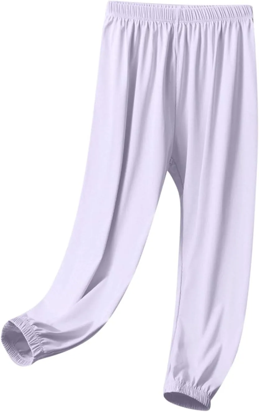 Girls Joggers Pants Lightweight Quick Dry Running Workout Sweatpants Kids Elastic Waist Summer Anti-Mosquito Joggers