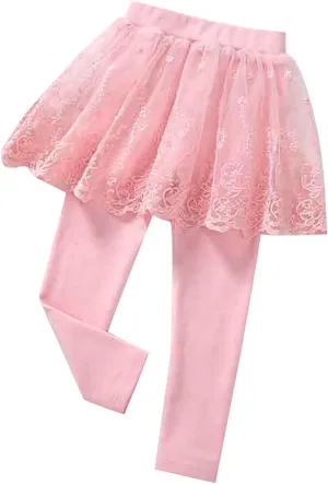 Girls Sequin Sparkly Footless Leggings Skirts Cotton Stretchy Pantskirt with Tutu Ruffle 𝗧winkle S𝘁ar Skirt Baby Girl