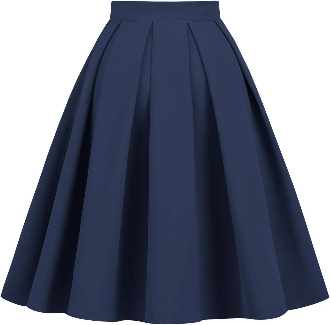 Girstunm Women's Pleated Vintage Skirt Floral Print A Line Midi Skirts with Pockets Midi Skirt with Slit