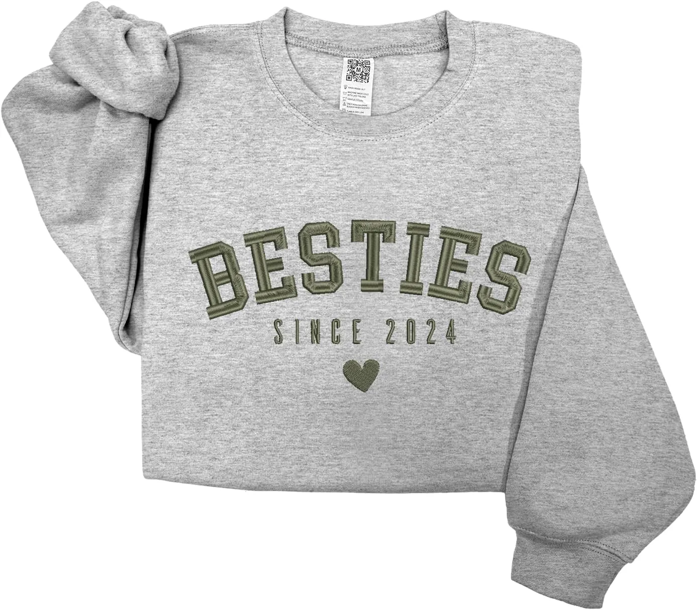 GODMERCH Custom Besties Couple Embroidered Shirt, Best Friends Hoodies Sweatshirt Gifts for Sister Women Best Friend