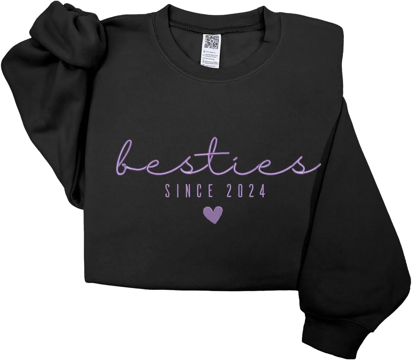 GODMERCH Custom Besties Couple Embroidered Shirt, Best Friends Hoodies Sweatshirt Gifts for Sister Women Best Friend