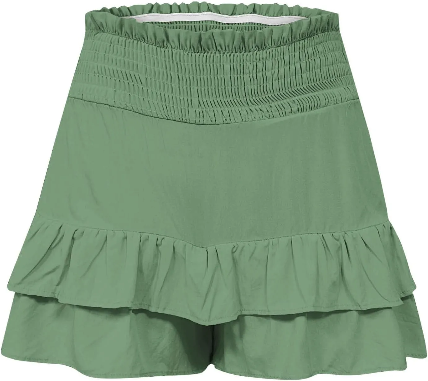 High Waisted Ruffle Shorts for Women Pleated Hem Casual Athletic Culottes Bermuda Shorts 2024 Summer Trendy Clothes