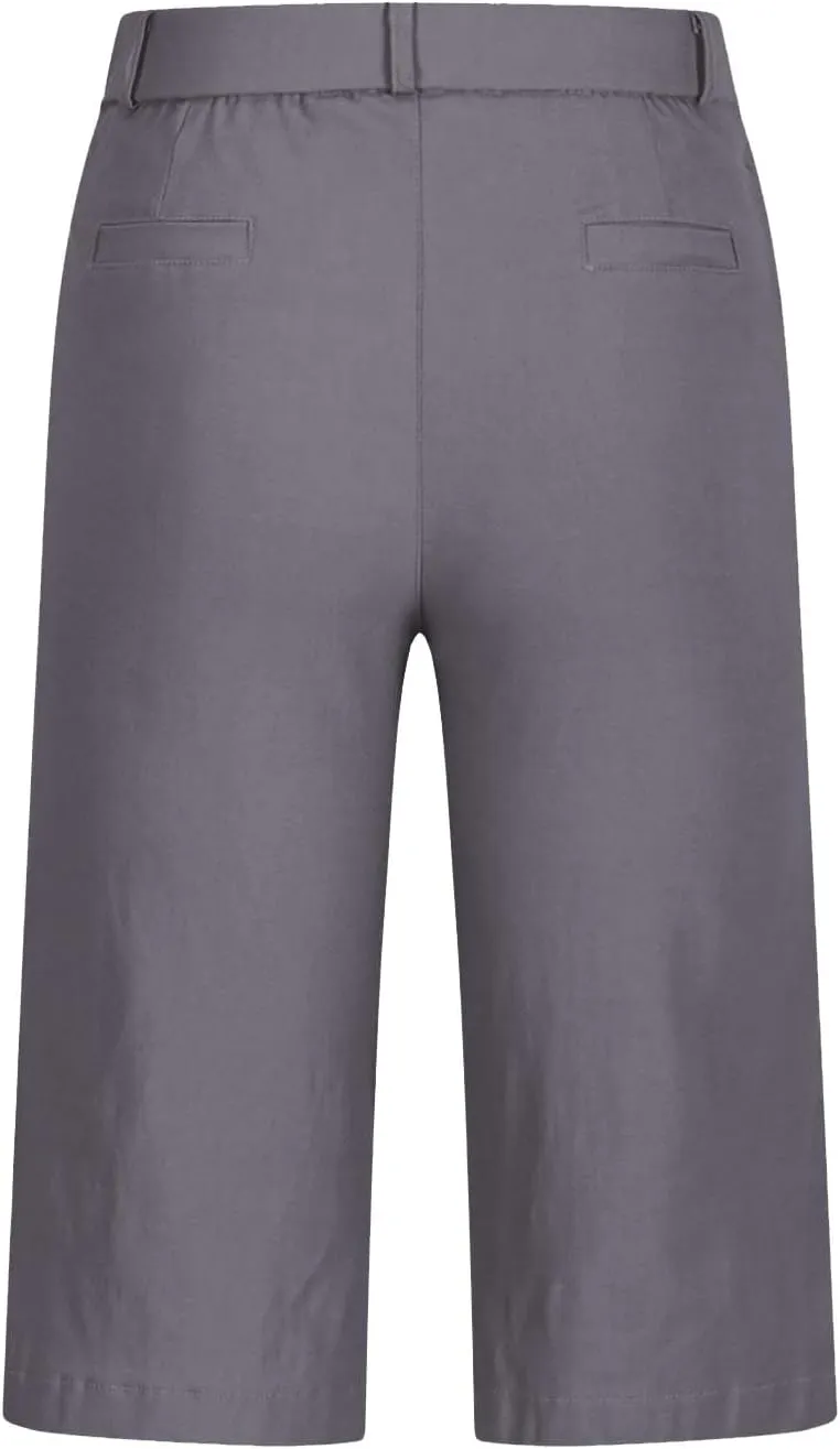 hlysgo Bermuda Shorts for Women 2025 Trendy Casual High Waist Knee Length Chino Shorts Summer Twill Hiking Vacation Outfits