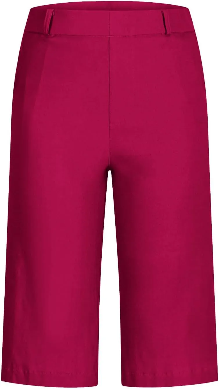 hlysgo Bermuda Shorts for Women 2025 Trendy Casual High Waist Knee Length Chino Shorts Summer Twill Hiking Vacation Outfits