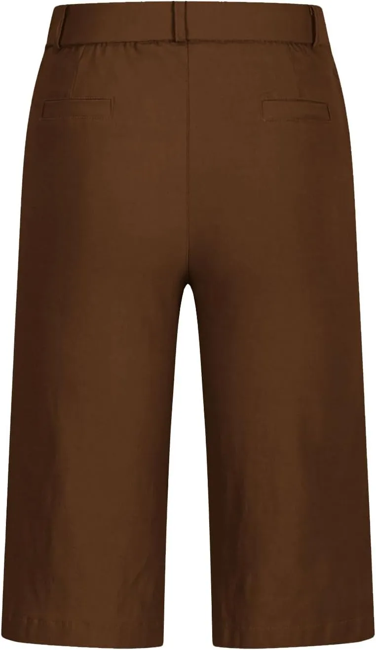 hlysgo Bermuda Shorts for Women 2025 Trendy Casual High Waist Knee Length Chino Shorts Summer Twill Hiking Vacation Outfits