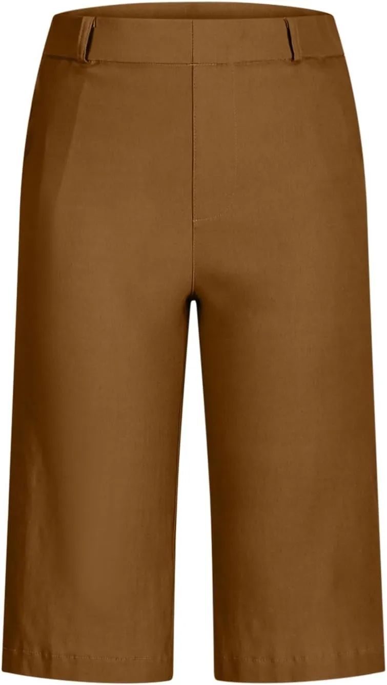 hlysgo Bermuda Shorts for Women 2025 Trendy Casual High Waist Knee Length Chino Shorts Summer Twill Hiking Vacation Outfits