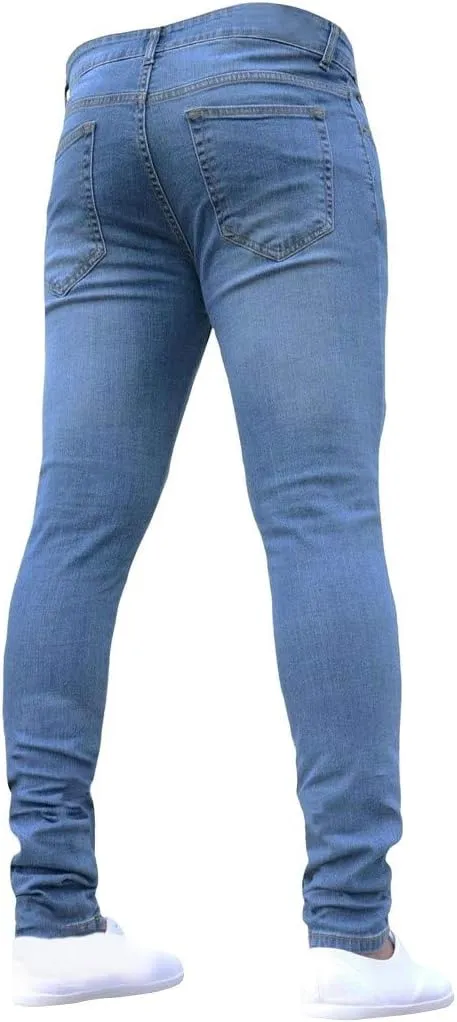 Jeans for Men Plus Size Loose Elastic Waist Jeans Street Wide Leg Trousers Pants Skinny Slim Fit Dark Jeans Men Men
