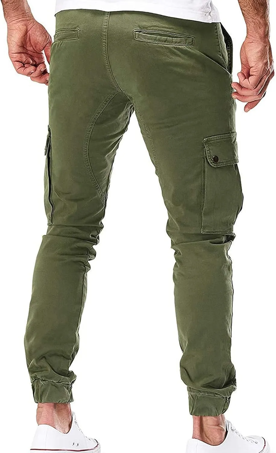 JEsilunmaMY Men's Hiking Cargo Pants Multi-Pocket Stretch Skinny Jogger Pants Slim Fit Slacks Outdoor Lounge Sweatpants