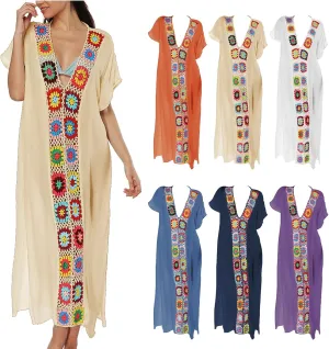 Kaftan Dresses for Women Plus Size Bathing Suit Cover up Vneck Batwing Dress Loose fit Moroccan Caftan mumu Dresses Amethyst