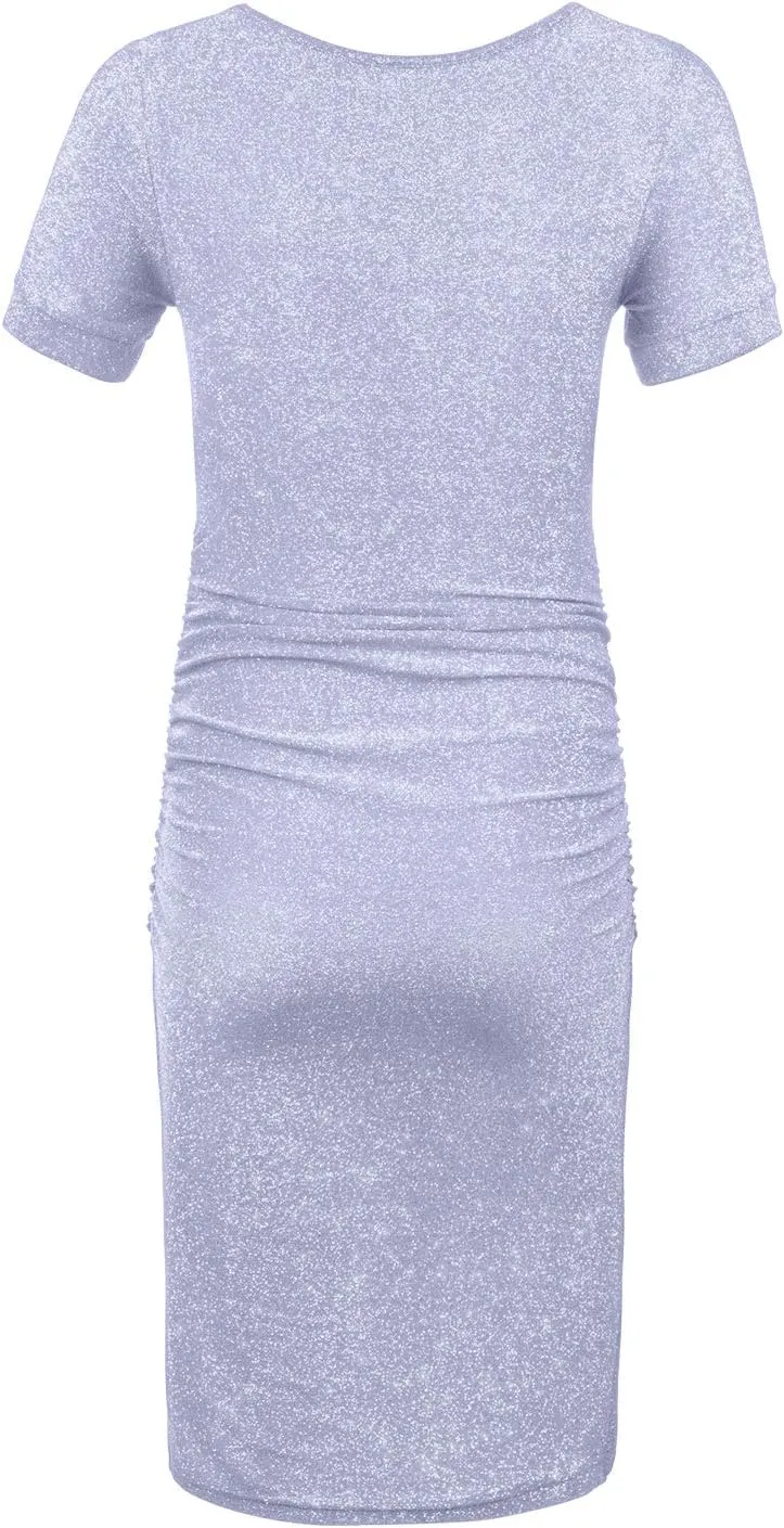 KIM S Glitter Maternity Dress Photoshoot Bodycon Dresses for Baby Shower or Daily Wear