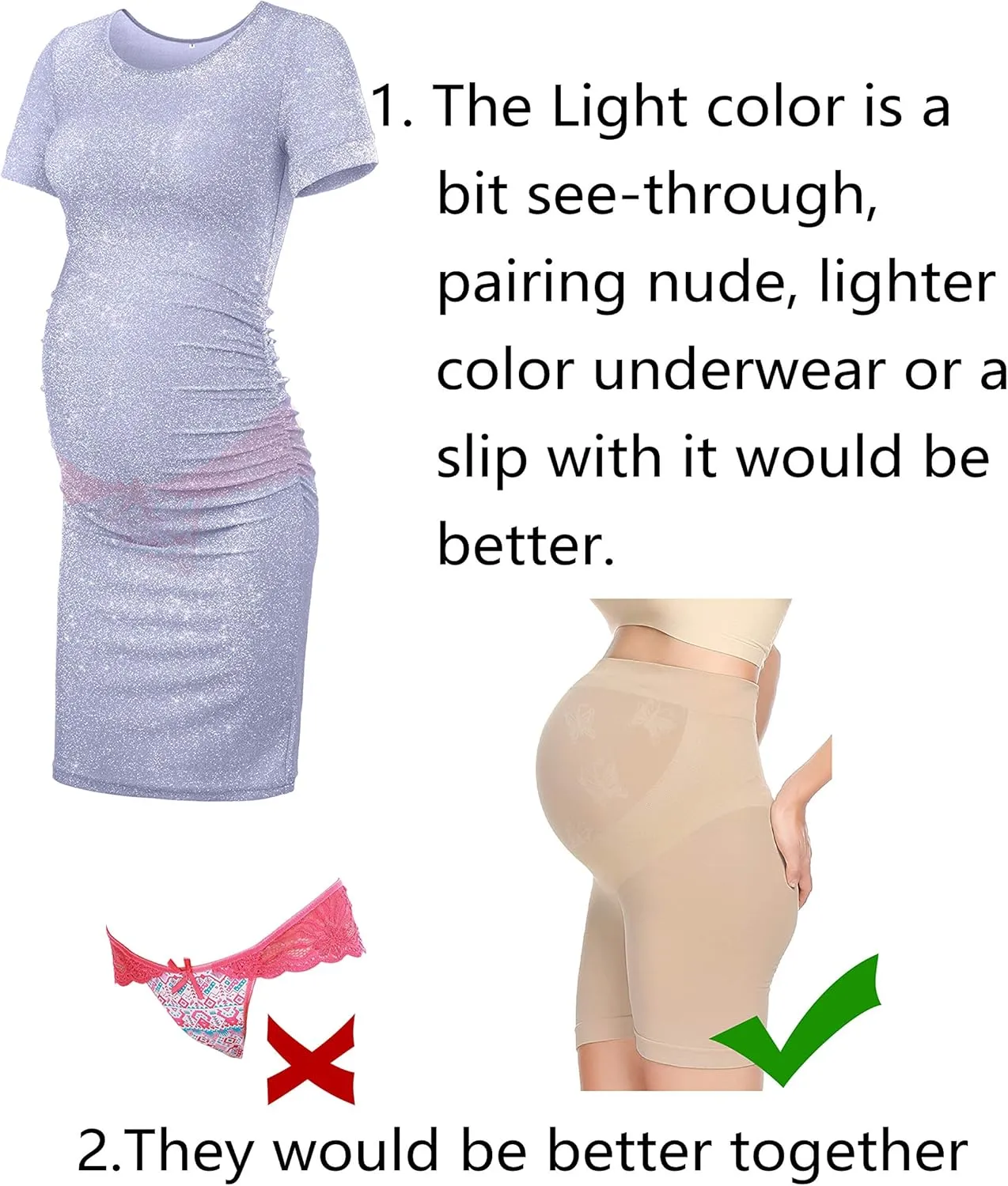 KIM S Glitter Maternity Dress Photoshoot Bodycon Dresses for Baby Shower or Daily Wear