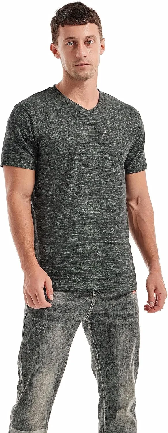 KLIEGOU Men's V Neck T Shirts - Casual Stylish Fitted Stretch Tees for Men