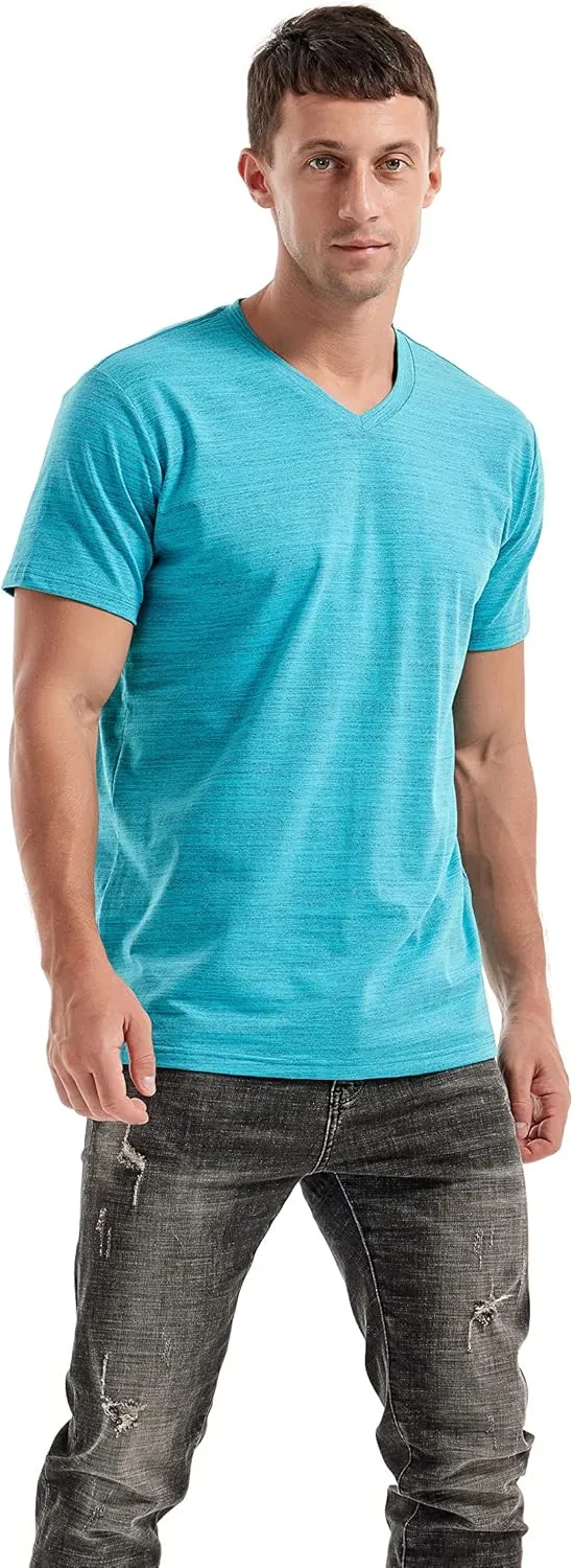 KLIEGOU Men's V Neck T Shirts - Casual Stylish Fitted Stretch Tees for Men